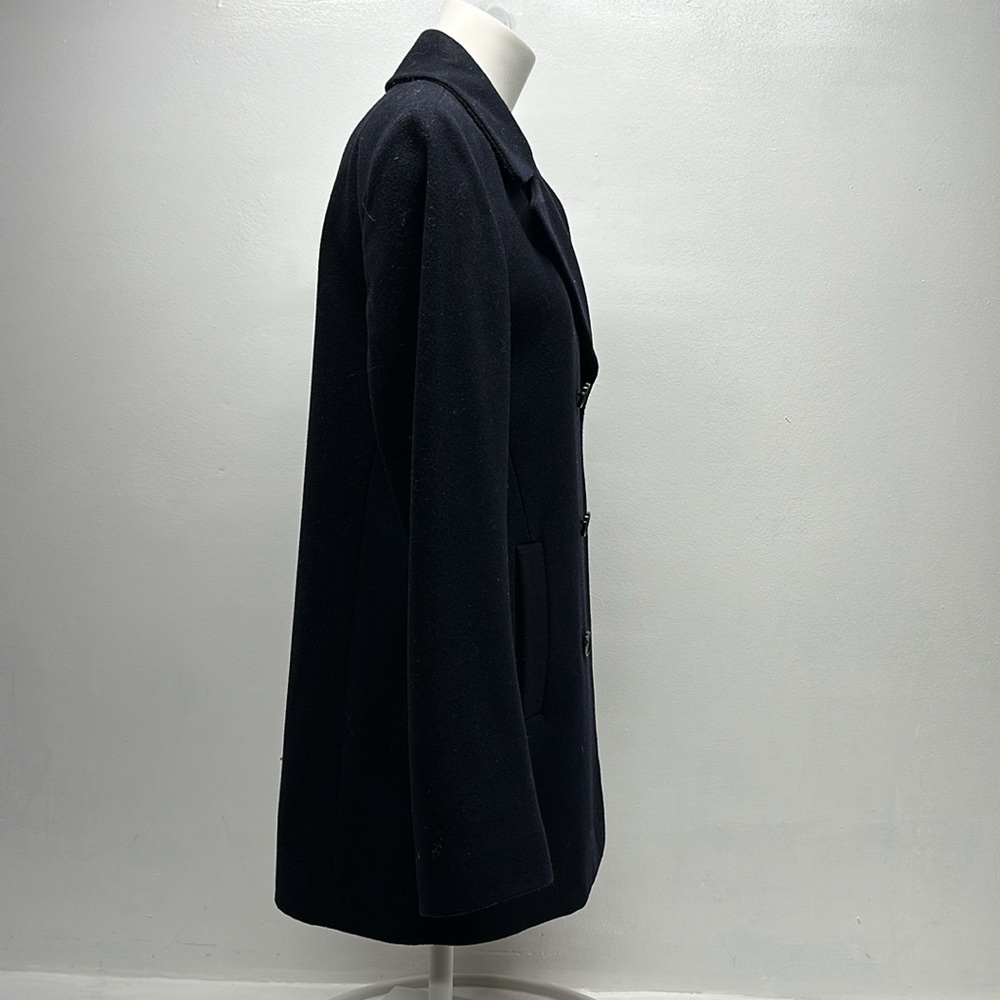 Reiss Peacoat Jacket Coat Wool Blend Collared Button Down Navy Blue Size Small - Picture 3 of 8
